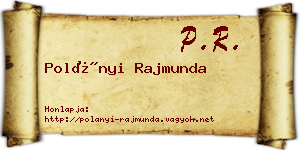Polányi Rajmunda névjegykártya